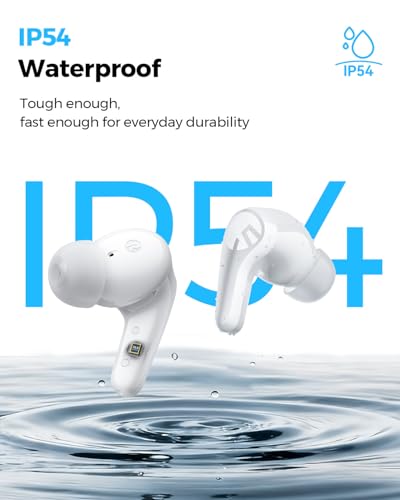 SoundPEATS C30 - True Wireless Earbuds - Bluetooth Headphones 6.0 - White | Hybrid ANC LDAC Hi-Res Audio 52H Playtime -52dB Adaptive Noise Cancelling 6-Mic Clear Call 12mm Driver Multi-Point IP54 - color: White