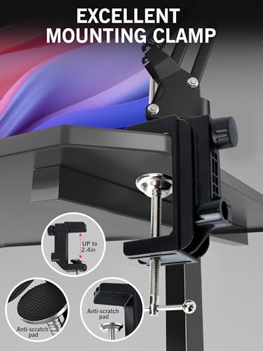 For HyperX QuadCast 2 Boom Arm - Mic Arm Compatible with Hyper x QuadCast, Microphone Boom Arm with Cable Ties, Improve Sound Quality, Mic Boom Arm for Hyperx QuadCast by SUNMON - color: QuadCast 2 Mic Boom Arm