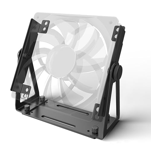 Computer Fan Stand - 120mm 140mm PC Fan Desk Stand, Heavy Duty Metal Adjustable Mount with 360° Rotation, Desktop Cooling Stand for PC, Router & Electronics (Fan Not Included)