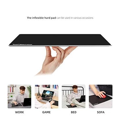 Metal Aluminum Mouse Pad Premium Hard Double Side Waterproof Ultra Smooth Office Supplies Blap Mousepad Fast and Accurate Control for Office and Game Laptop (Black, 11.81X9.45in) - color: Metal Aluminum-Black, size: 11.81x9.45in