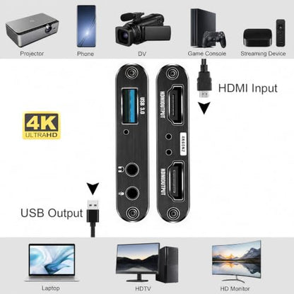 Capture Card for Streaming 4K HDMI Video Capture Card | Game Capture Card, 1080P 60FPS Video Capture Device, HDMI to USB 3.0 for Camera/Xbox/PS4/PS5/PC/OBS/PC/Mac Windows 10/11