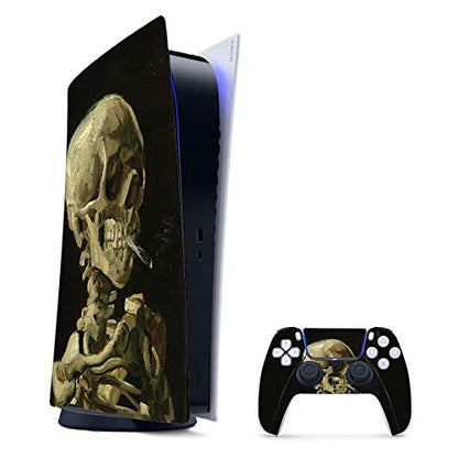 MightySkins Gaming Skin for PS5 / PlayStation 5 Digital Edition Bundle - Skull with Cigarette | Protective Viny wrap | Easy to Apply | Made in The USA - color: Skull With Cigarette, size: PS5 Digital Edition Bundle