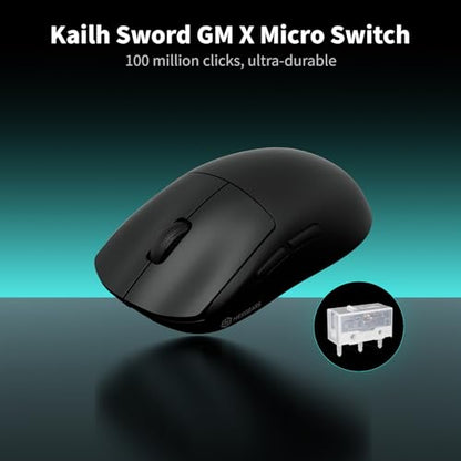 Hexgears H9 Wireless Gaming Mouse, BT5.0/2.4G Hz/USB C Gaming Mice, 12500DPI, 60g Lightweight, 5 Programmable Buttons, Web Driver, 150 hr Battery Life, Gaming Accessories for PC/Laptop/Mac (Black) - color: Black