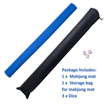 Large Mahjong Mat with Black Carrying Bag (Blue,31.5 inches), Anti Slip and Noise Reduction Table Cover for Mahjong, Poker, Card Games, Dominoes, Board Games, Slip Resistant Mat - color: Blue