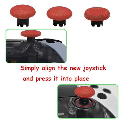 6 Pack Interchangeable Thumbstick Caps for PS5 DualSense Edge Controller Joysticks, DualSense Edge Controller Swappable Thumbsticks Replacement for PS5 Edge Controller (Red) - color: Red