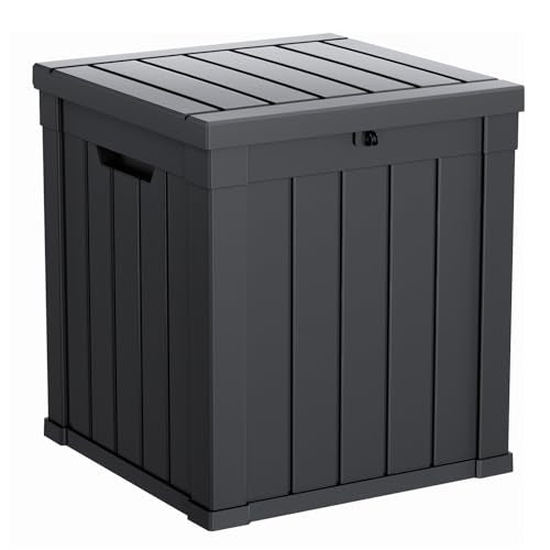 PatioZen 53 Gallon Package Delivery Boxes for Outside, Lokable Secure Resin Package Delivery Box with Lid, Weatherproof and Anti-Theft Storage for Outdoor Front Door, Porch, Curbside, House (Black) - color: Black, size: 53 Gallon