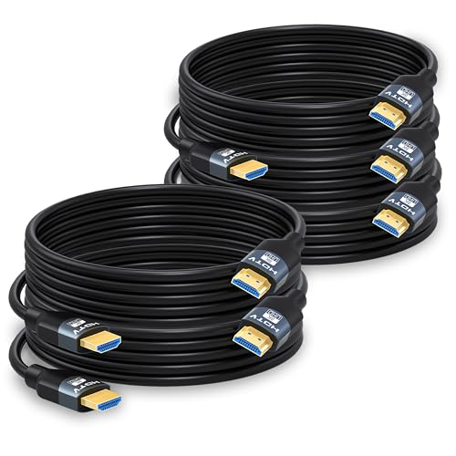 8K HDMI 2.1 Cables 10FT 5-Pack, High Speed HDMI Gaming Monitor Cable for PS5 TV-8K ARC&eARC HDMI Cord-165/180/240Hz, HDCP2.3, 3D/HDR10 for Soundbar, PS5, PS4, TV, Xbox, Roku, Cinema, Computer, Monitor - size: 10 FT