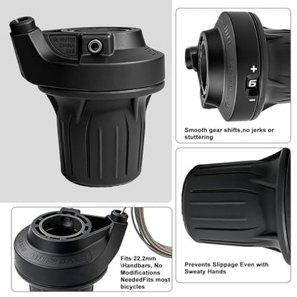 6 Speed Bike Shifter, SL-RV100-6 Speed Shifter Lever Bicycle Twist Grip Thumb Gear Shifter for MTB Folding Mountain Bike - size: RV100-6R