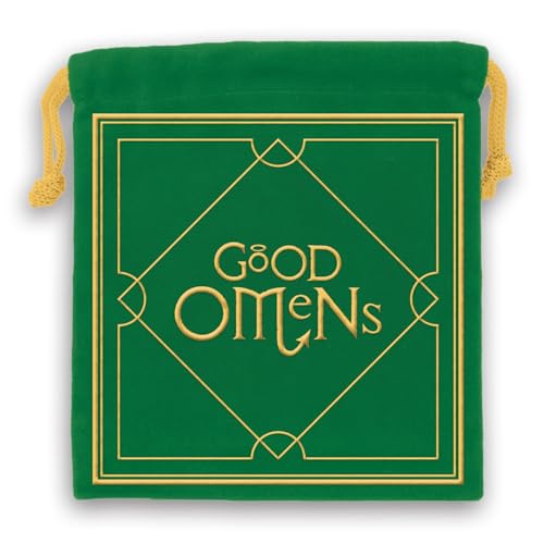Renegade Game Studios Good Omens Card Game - 2-4 Player Board Game | Cooperative dice game based on the Terry Pratchett & Neil Gaiman novel. Includes Agnes Nutter Velvet Drawstring Bag - style: Base