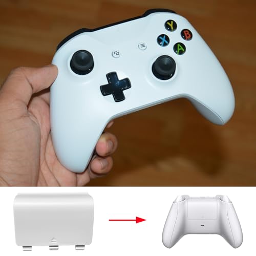 Dakexiong 4 Pack Battery Back Cover for Xbox One/S/X Controller [NOT for Xbox SeriesS/X],Replacement Battery Back Shell Covers Compatible with Xbox One/S/X Controllers (Black&White) - color: Black&White