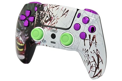 Custom Controllerzz Custom Wireless Controller Compatible with PS5 - Multiple Designs Available (Jokester & Purple Chrome) - color: Jokester & Purple Chrome