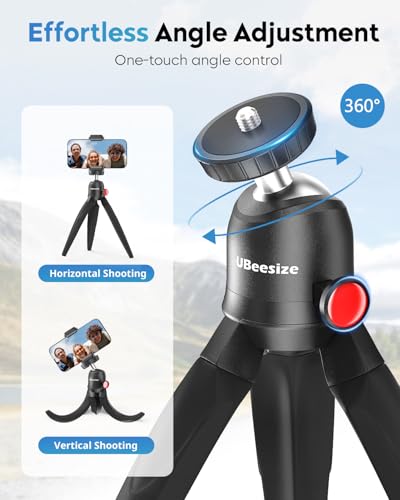 UBeesize Flexible Tripod for iPhone and Samsung with Remote and Phone Holder, Ideal for Video Recording, Vlogging, and Selfies, Compatible with Canon and Sony Cameras - style: Tripod RS-21