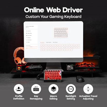 MechLands AJAZZ AK029 One Handed Gaming Keyboard, 8Khz Polling, 29 Keys Rapid Fast Wired Keyboard, SOCD & DKS, Magnetic Switch, Adjustable Actuation, RGB Backlits, Aluminum Plate (Red Transparent) - color: Red Transparent