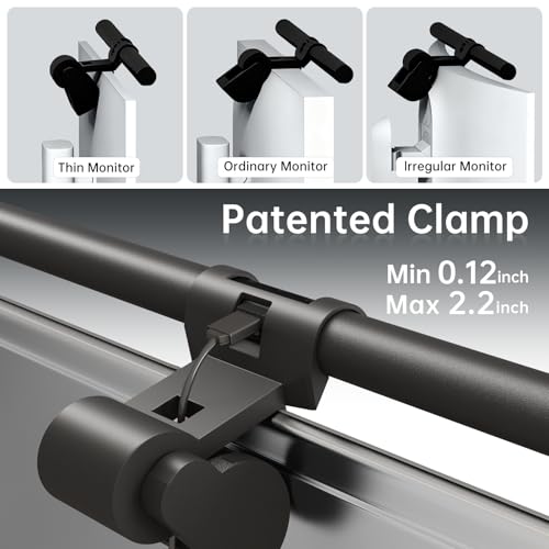 Monitor Light Bar with Motion Sensor, USB LED Desk Lamp,Home Office Gaming | No Glare Eye-Care LED Screen Bar,Touch Control USB Reading Desk Lamp for Flat & Curved Monitor - style: Touch+Sensor