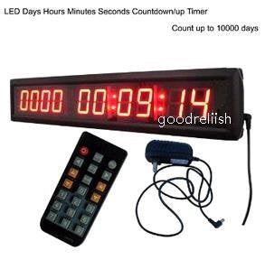 Large Red Color LED Digital Wall Day Countdown Clock 1.8" Hih Chatracter for Indoor