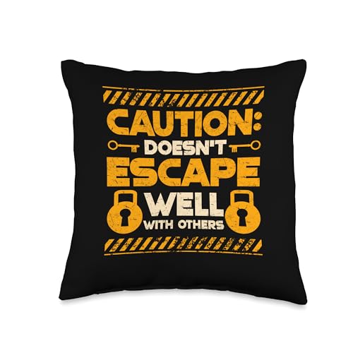 Escape Room Game Doesn't Escape Well With Others Throw Pillow - size: 16x16