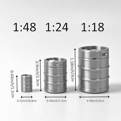 1:18 Scale Barrel Props, 9-Piece Model Scenery for Adults | 9-piece gray industrial keg set, detailed 3D print. Model scenery accessory, tabletop terrain & diorama craft for adults. - size: 1:18