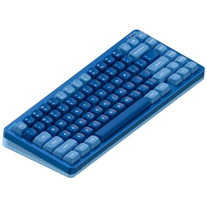 nuphy Halo75 V2 Mechancial Gaming Kyeboard,75% Wireless Hot Swappable Bluetooth Keyboard,83 Kyes RGB Backlit Keyboard,Support Bluetooth/2.4GHz/USB-C (Blue, Lemon (55gf)) - color: Blue, size: Lemon (55gf)