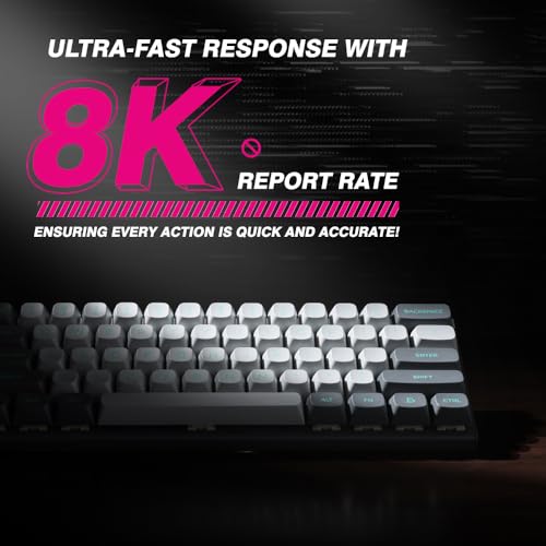 E-YOOSO Hz-61 60% Wired RGB Gaming Keyboard, Magnetic Switch, Hot-Swap | 8000Hz polling, rapid trigger, DKS/MT/TGL, 14 RGB modes, double-shot PBT keycaps, Type-C detachable, compact design.