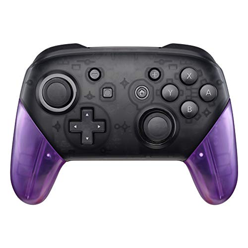 eXtremeRate Clear Atomic Purple Replacement Handle Grips for Nintendo Switch Pro Controller, DIY Hand Grip Shell for Nintendo Switch Pro - Controller NOT Included - color: Clear Atomic Purple