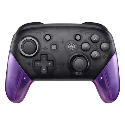 eXtremeRate Clear Atomic Purple Replacement Handle Grips for Nintendo Switch Pro Controller, DIY Hand Grip Shell for Nintendo Switch Pro - Controller NOT Included - color: Clear Atomic Purple