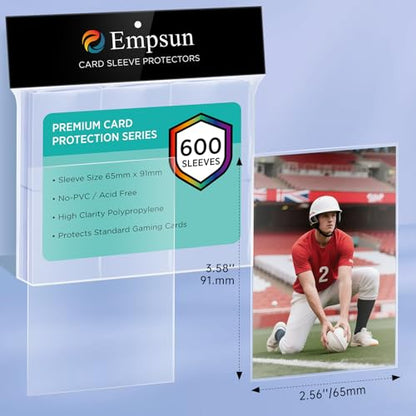 600 Count Clear Penny Soft Sleeves: Trading Card Sleeves, Soft Protectors Fit for Standard Cards, Sports Cards, TCG/MTG Game Cards, Baseball Cards
