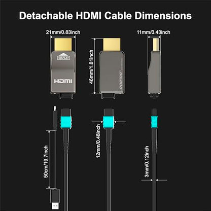 8K Detachable Full Fiber Optic Armored HDMI 2.1 Cable, 48Gbps, 165FT | Full Fiber Optic Design Reduces EMI vs Copper Cables; Replace the Module Without Replacing the Entire In-Wall Cable - size: 165FT