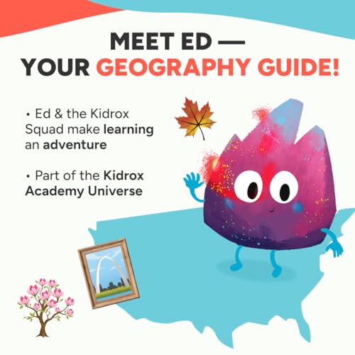 Kidrox Flashcards: Learn the 50 U.S. States – Pull-Tab Geography Game for Kids Ages 6+ | State Maps, Flags & Capitals | Includes U.S. Map Poster - style: Learn The US States
