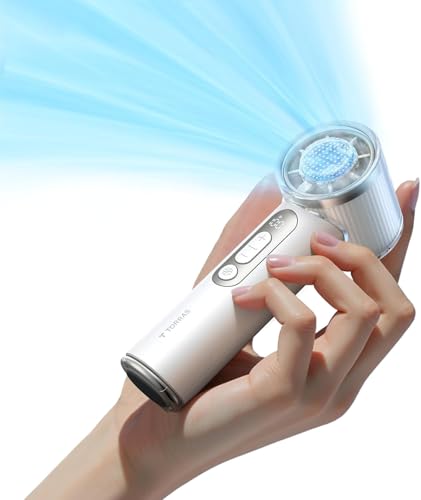 TORRAS COOLiFY iva Handheld Fan with Ice Cooler, [Chill by 50°F], 0-100 Adjustable Speed, Super Mini Powerful Portable Fan 4900mAh Rechargeable, Hand Fans for Travel Essentials,Mothers Day Gifts,Ivory - color: Ivory