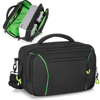 PGmoon Travel Carrying Case Compatible with Xbox Series S Console | Storage Carry Bag with Padded PE Foam Liner for Controllers, Cables and More Accessories (Patent Design)