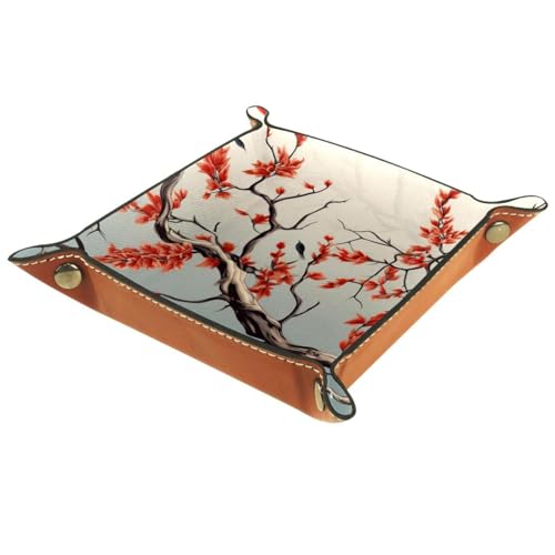 Flower Tree Dice Tray PU Leather Dice Rolling Tray Folding Dice Holder for Dice Games, Like RPG, DND and Other Table Games - color: Multi 9