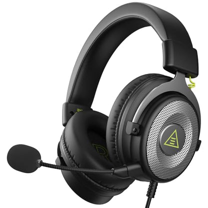 EKSA E900 Gaming Headset with Mic Stereo Headphones for Xbox,PC,PS5 | Detachable Noise Canceling Mic, 3D Surround Sound, Wired Headphone for Gaming, Computer, Laptop, PS4, 3.5MM Jack - color: Black-Sliver