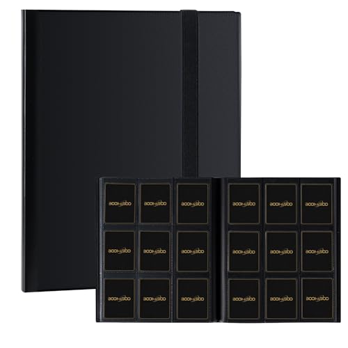 Card Binder 9 Pocket Storage 360 Card Binder,Trading Card Binder (Black) | Senior and Sturdy Side-Loading Album,Intended For YuGiOh,MTG, TCG,Game Cards & Baseball Card Binde - color: Black