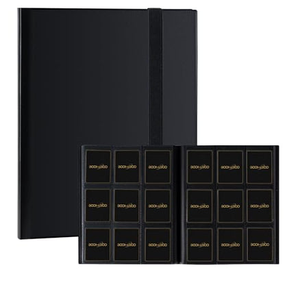 Card Binder 9 Pocket Storage 360 Card Binder,Trading Card Binder (Black) | Senior and Sturdy Side-Loading Album,Intended For YuGiOh,MTG, TCG,Game Cards & Baseball Card Binde - color: Black