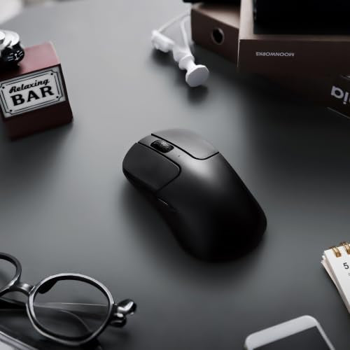 Keychron M3 Mini 8K Wireless Gaming Mouse, 55g Lightweight, PixArt 3950 Sensor, 30K DPI, Bluetooth 5.3/2.4GHz/Wired, Programmable, 140H Battery, for Mac/Windows/Linux - Black - color: Black