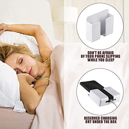 CEI&BPY 2Pcs Phone Holder Wall Mounted, Phone Stand with Self Adhesive. Phone Holder for RV Charging.Compatible with iPhone and Android (2Pack-White) - color: White, size: 2Pcs