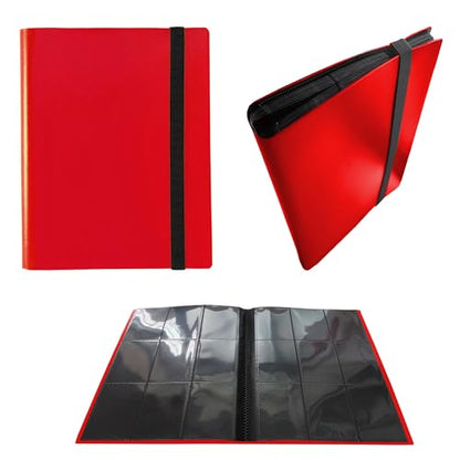 Trading Card Binder Holder, 9 Pocket Cards Album Sleeves for Baseball Yugioh MTG TCG Cards, Collection Card Best Protection, 20 Pages Put up to 360 Cards (Red) - color: Red, size: 360-Pockets