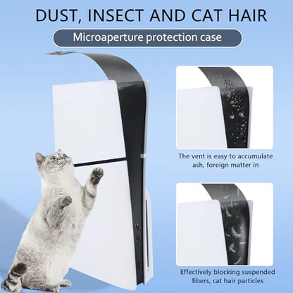 New Version 2.0 Dust Cover Net for PS5 Slim Console, PS5 Slim Heatsink Barrier Pets Hair Anti-dust Cover Dustproof for PlayStation 5 Slim (heizhu) - color: heizhu