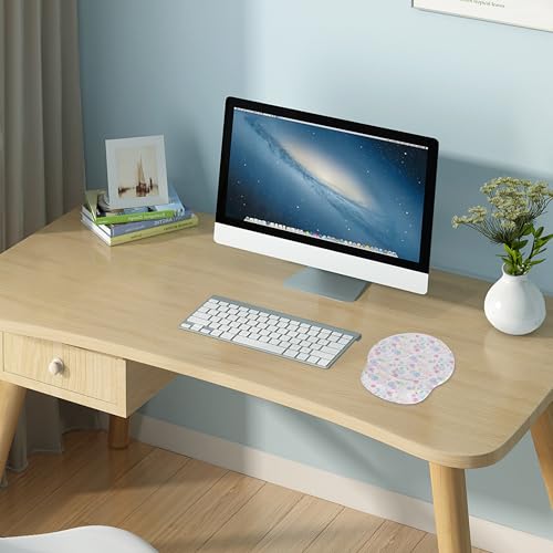 Ergonomic Mouse Pad with Wrist Support,Non-Slip Rubber Base for Computer Laptop & Mac,Lightweight Rest for Home,Office & Travel (Hydrangea Swan) - color: Hydrangea Swan