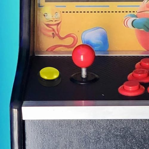 Illuminated Yellow Convex Push Button Switch for Arcade Machines, Replacement Momentary Game Control Button with Yellow Micro Switch, Suitable for Vending and Quiz Machines