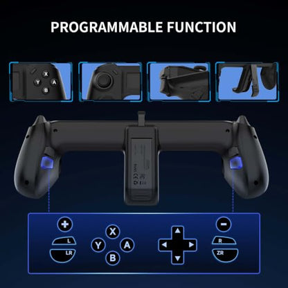 ASRVA Switch 2 Controller | Hall Effect Joystick, 9-Axis Gyro, Turbo, Dual Vibration, 4 Game Card Slots, 2 Replaceable D-pad Caps, Ergonomic Open-Top Replacement Wired Joypad for Nintendo Switch 2（Black） - color: Black