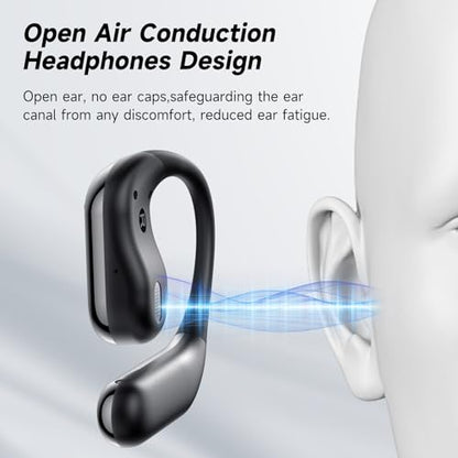 Open Ear Earbuds Wireless Bluetooth 6.1, Bluetooth Earbuds with Earhooks, HiFi Stereo Open Ear Headphones with ENC Mic, IP7 Waterproof Wireless Headphones for Running, Sports, Workout and Business