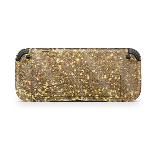 Glossy Glitter Gaming Skin Compatible with Nintendo Switch 2 Console Only - Gold Dazzle - Premium 3M Vinyl Protective Wrap Decal Cover - Easy to Apply | Crafted in The USA by MightySkins - color: Gold Dazzle, size: Switch 2 Console Skin Only, style: Gloss
