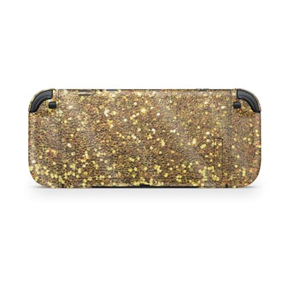 Glossy Glitter Gaming Skin Compatible with Nintendo Switch 2 Console Only - Gold Dazzle - Premium 3M Vinyl Protective Wrap Decal Cover - Easy to Apply | Crafted in The USA by MightySkins - color: Gold Dazzle, size: Switch 2 Console Skin Only, style: Gloss