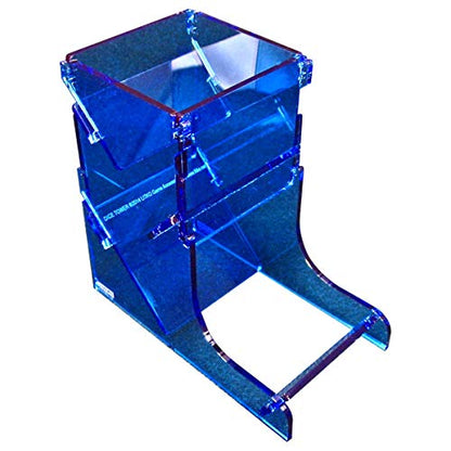 LITKO Dice Tower | TTRPG & Board Games | Fluorescent Blue | Contains rolls, no dice off the table | Fits 16-25mm D6 & polyhedral sets | 5in tall | Laser-cut acrylic | Assembly required - color: Fluorescent Blue