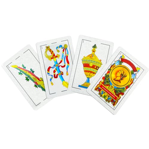 CDBXRA Spanish Playing Cards, Original Spanish Cards Games Deck of Cards | Briscas Cards Puerto Rico Mexican Playing Cards (Silver x 2) - color: Silver X 2