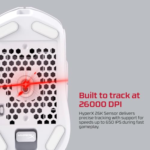 HyperX Pulsefire Haste 2 – Wireless Gaming Mouse- Ultra Lightweight, 61g, 100 Hour Battery Life, Dual Wireless Connectivity, Precision Sensor - White - color: White, size: Wireless, style: Pulsefire Haste 2