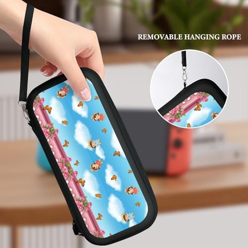 PPIKTC Hard Shell Travel Case for Switch, Portable Protective Carrying Bag with 15 Game Cartridges, Garden Wonder Kittens Cats Games Accessories - color: Design (209)