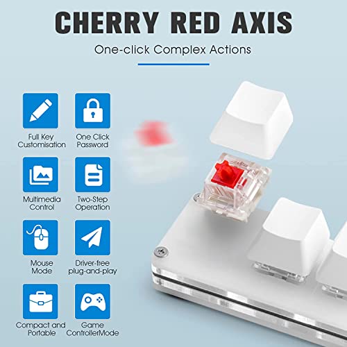 Ecarke 5 Keys Mini Macro Mechanical Keyboard Gaming Keypad Cherry Shaft OSU Keypad Hotswap with USB Data Cable & RGB LED Light for Windows Mac macros or Rhythm Games