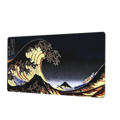 MTG Playmat The Big Wave Dark Brown TCG Play Mat Original Hand-Painted Stitched Edges Smooth Surface Non-Slip Rubber Base for Board Games Trading Card Games 23.5x13.6in